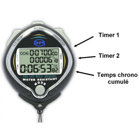 Chronometre professionnel IHM 100 memoires - 12 fonctions 0366CE