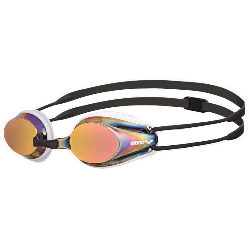 Arena TRACKS MIRROR - White / Red Copper  / Black - Lunettes Natation