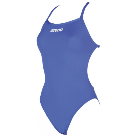 Arena SOLID Lightech High - Royal White - Maillot Natation Femme 1 piece | Les4Nages