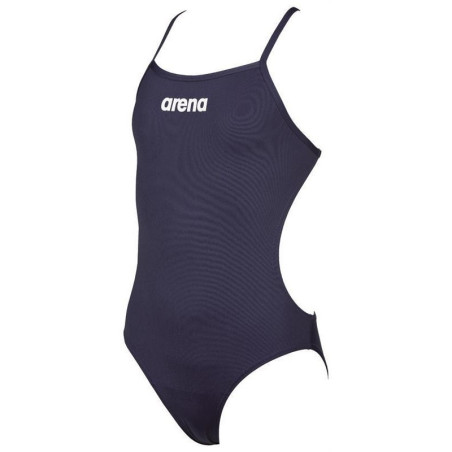 Arena Solid Lightech Junior - Navy White - Maillot Fille Natation