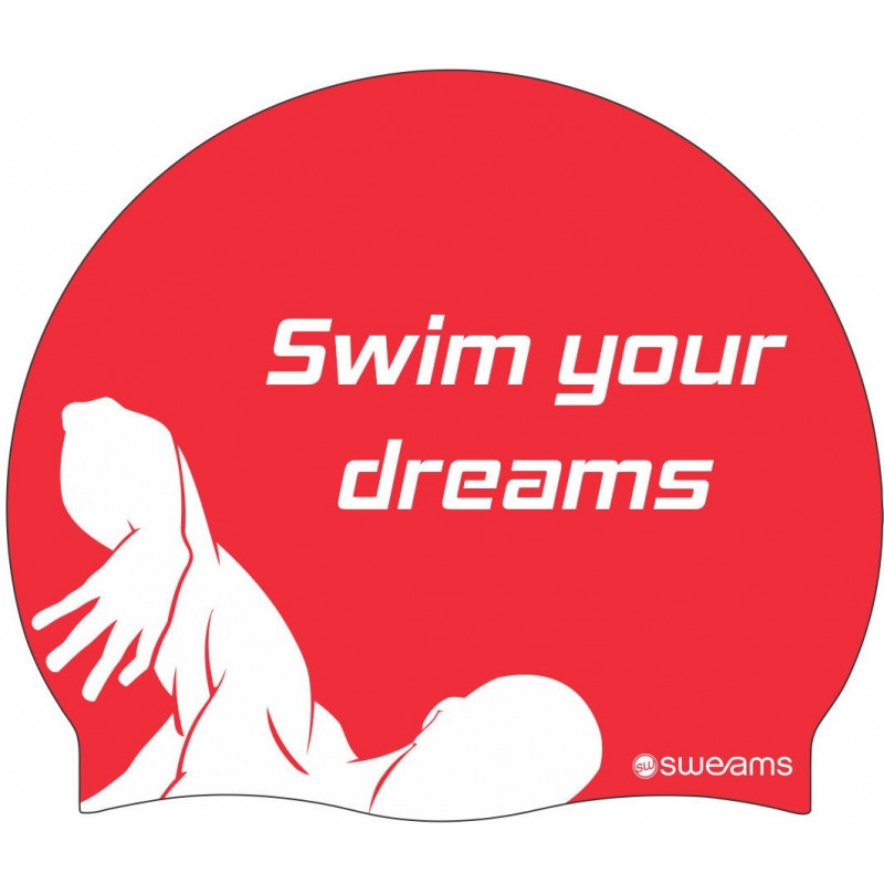 Bonnet SWEAMS Swim your dreams - Red White