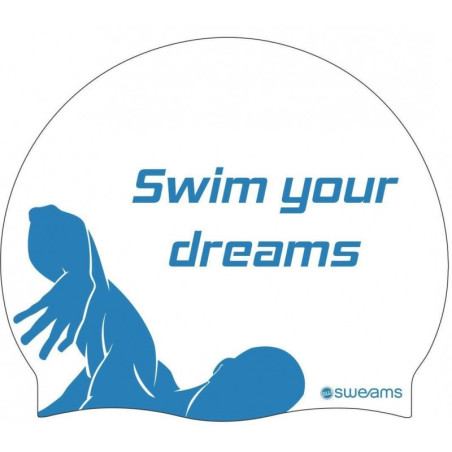 Bonnet SWEAMS Swim your dreams - White Blue