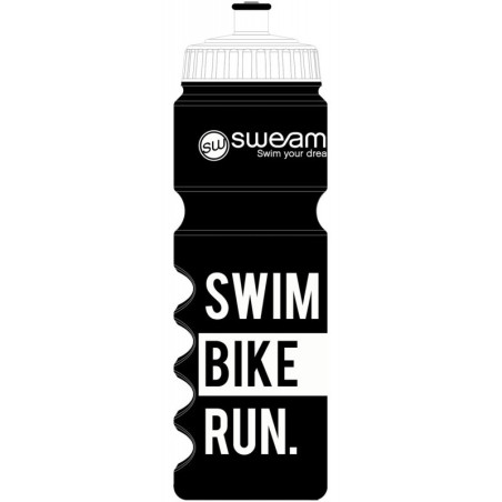 Bidon TRIATHLON SWEAMS Swim Bike Run - Black White - 750ml Bidon TRIATHLON SWEAMS Swim Bike Run - Black White - 750ml