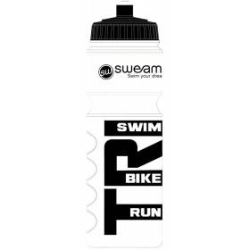 Bidon TRIATHLON SWEAMS Swim Bike Run - White Black - 750ml