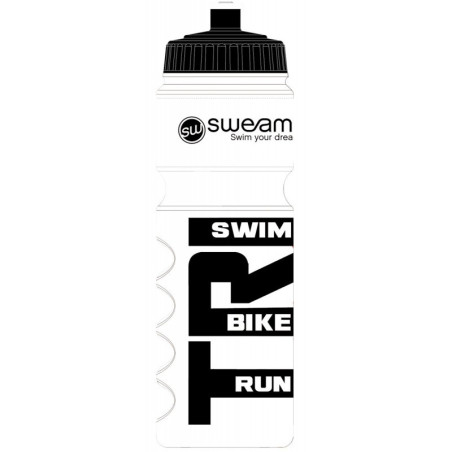 Bidon TRIATHLON SWEAMS Swim Bike Run - White Black - 750ml Bidon TRIATHLON SWEAMS Swim Bike Run - White Black - 750ml
