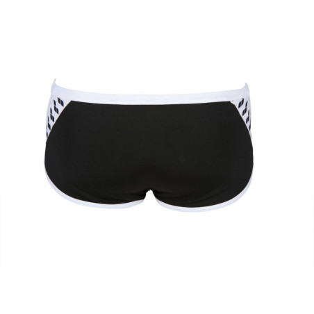Arena Team Stripe - Low Waist Short - Black White - Boxer Natation Homme | Les4Nages