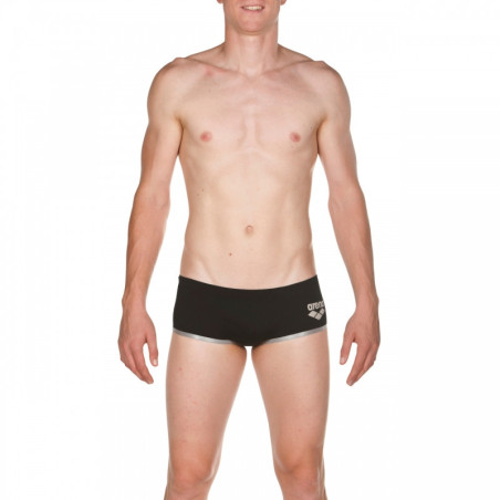 ARENA One biglogo Black Silver Low waist short - Boxer Natation Homme | Les4Nages