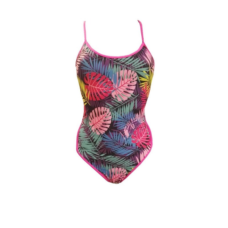 SWEAMS PALMS - Maillot femme 1 piece bretelles fines | Les4Nages