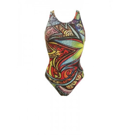 SWEAMS PSYCHADELIC - Maillot femme 1 piece bretelles larges