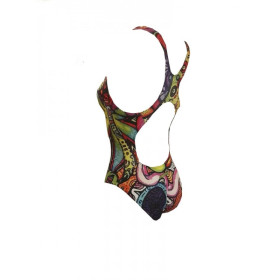 SWEAMS PSYCHADELIC - Maillot femme 1 piece bretelles larges