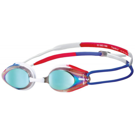 Arena TRACKS Junior MIRROR -  Gold Blue Red - Lunettes Natation Junior