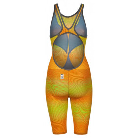 ARENA Powerskin Carbon Air² 2 Femme - Psycho Lime Orange  - Dos Ouvert - Combinaison Compétition Femme