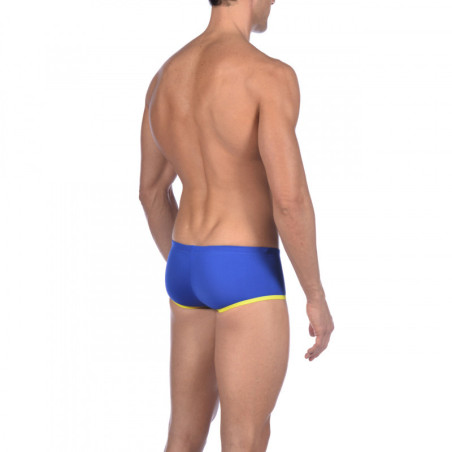 ARENA One biglogo Neon Blue Yellow Star - Low waist short - Boxer Natation Homme  | Les4Nages