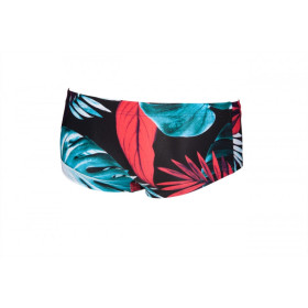 Arena TROPICAL LEAVES Low Waist Short Black Multi- Boxer Natation Homme
