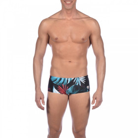 Arena TROPICAL LEAVES Low Waist Short Black Multi- Boxer Natation Homme