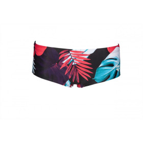 Arena TROPICAL LEAVES Low Waist Short Black Multi- Boxer Natation Homme