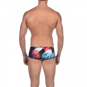 Arena TROPICAL LEAVES Low Waist Short Black Multi- Boxer Natation Homme