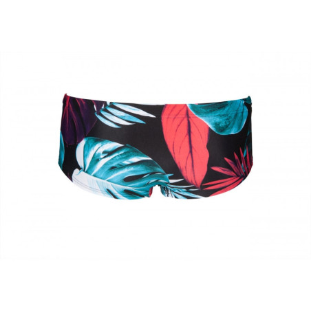 Arena TROPICAL LEAVES Low Waist Short Black Multi- Boxer Natation Homme | Les4Nages