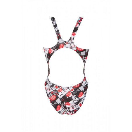 Arena COMICS Race (Taille 8 ans) Swim Tech - Red Multi - Maillot Natation Fille | Les4Nages