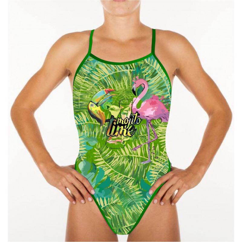 SWEAMS MOJITO TIME - Maillot femme 1 piece bretelles fines | Les4Nages