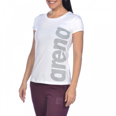 Tee shirt ARENA FEMME W Tee Logo Driven - White | Les4Nages