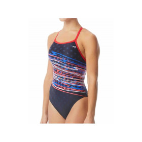 TYR VICTORIOUS Diamonfit - Red white Blue - Maillot Natation femme