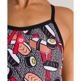 Arena CRAZY SUSHI -  X Criss Cross Back Black Multi- Maillot Natation Femme Noir