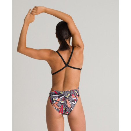 Arena CRAZY SUSHI - X Criss Cross Back Black Multi- Maillot Natation Femme Noir | Les4Nages