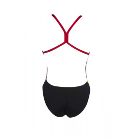 Arena CRAZY KOKESHI (taille 8 ans)  - Lightech Back - Black Red - Maillot Natation Fille