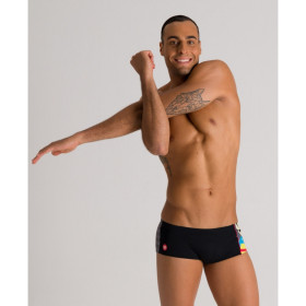 Arena CRAZY KOKESHI - Low Waist Short - Black Red - Boxer Natation Homme