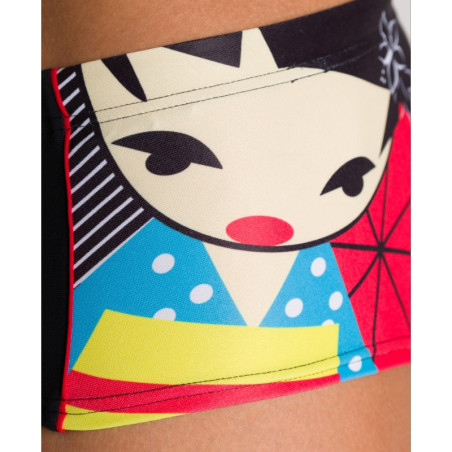 Arena CRAZY KOKESHI - Low Waist Short - Black Red - Boxer Natation Homme | Les4Nages