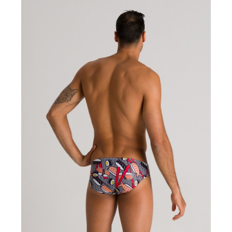 Arena CRAZY SUSHI Brief - Black Multi - Maillot Natation Homme | Les4Nages