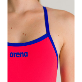 ARENA SOLID Lightech High -  Fluo Red Neon Blue - Maillot Femme Natation 1 piece