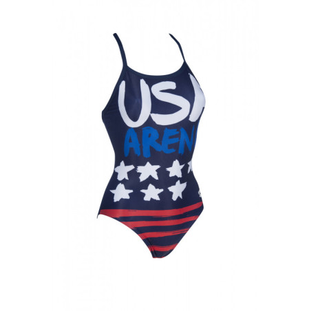 ARENA COUNTRY FLAGS USA Flag - Light Drop Back - Maillot Natation Femme 1 piece | Les4Nages