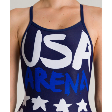 ARENA COUNTRY FLAGS USA Flag - Light Drop Back - Maillot Natation Femme 1 piece | Les4Nages