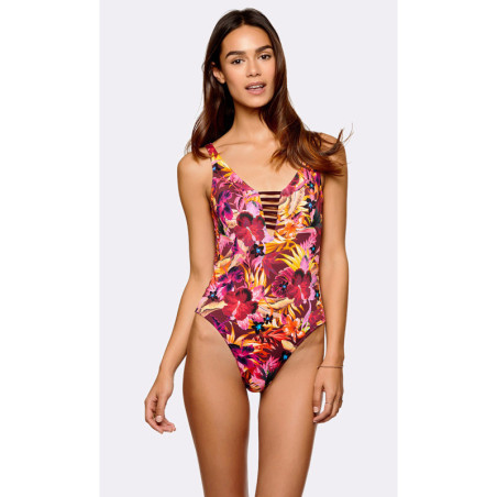 BANANA MOON Miller Tropisun  Violet - Maillot Plage 1 pièce