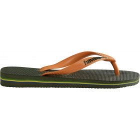 HAVAIANAS BRASIL LOGO - GREEN OLIVE/VIBRANT ORANGE