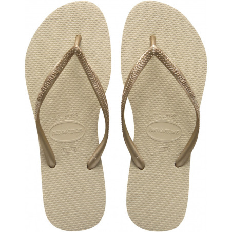 HAVAIANAS SLIM - SAND GREY/LIGHT GOLDEN | Les4Nages