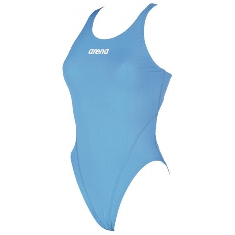 Arena SOLID Swim Tech High - Turquoise White - Maillot Femme Natation
