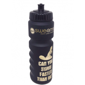 Bidon NATATION SWEAMS Can you swim faster than me - Black Matt GOLD - 750ml