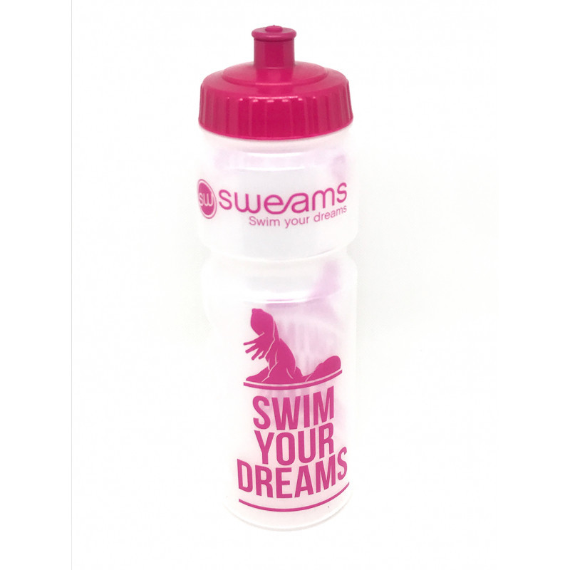 Bidon NATATION SWEAMS Swimmer Swim your dreams - CLEAR PINK - 750ml