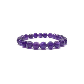 Bracelet Pierres Naturelles AMETHYSTE 8mm - KIREI PARIS BIJOUX