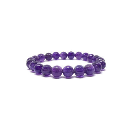 Bracelet Pierres Naturelles AMETHYSTE 8mm - KIREI PARIS BIJOUX | Les4Nages