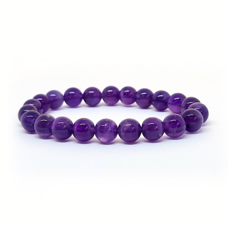 Bracelet Pierres Naturelles AMETHYSTE 8mm - KIREI PARIS BIJOUX | Les4Nages