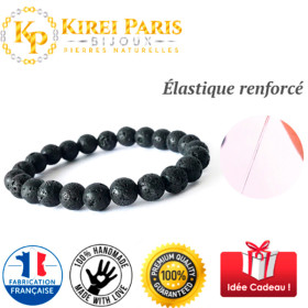 Bracelet Pierres Naturelles PIERRE VOLCANIQUE 8mm - KIREI PARIS BIJOUX