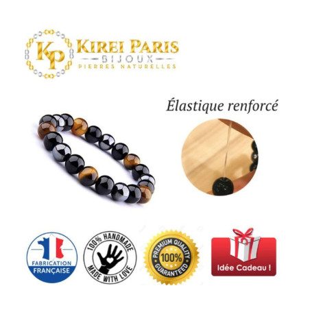 Bracelet Pierres Naturelles RHODONITE 8mm - KIREI PARIS BIJOUX | Les4Nages