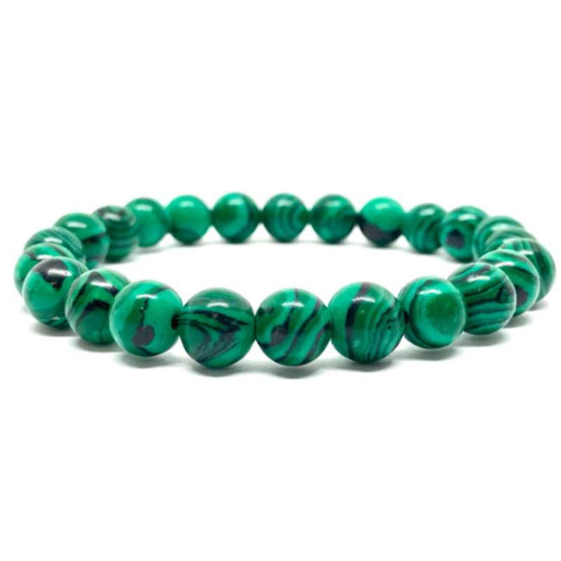 Bracelet Pierres Naturelles MALACHITE 8mm - KIREI PARIS BIJOUX | Les4Nages