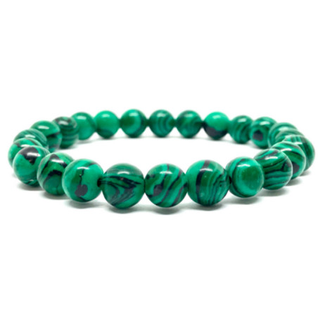 Bracelet Pierres Naturelles MALACHITE 8mm - KIREI PARIS BIJOUX | Les4Nages