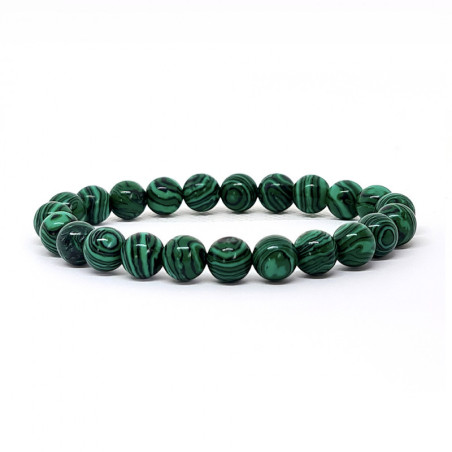 Bracelet Pierres Naturelles MALACHITE 8mm - KIREI PARIS BIJOUX | Les4Nages