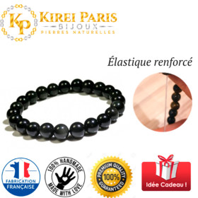 Bracelet Pierres Naturelles OBSIDIENNE 8mm - KIREI PARIS BIJOUX